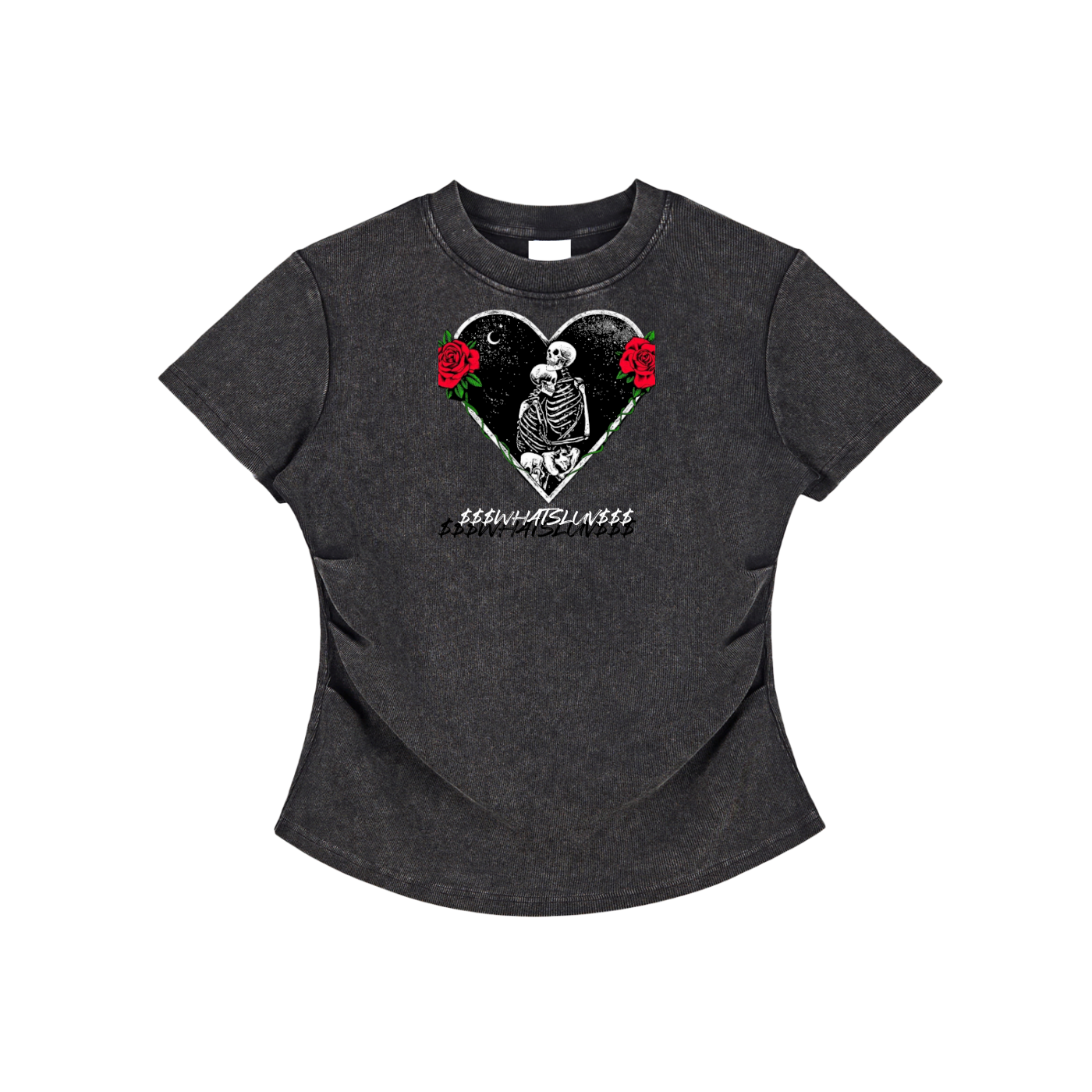Vintaged-Wash Bodycon Cotton T-Shirt