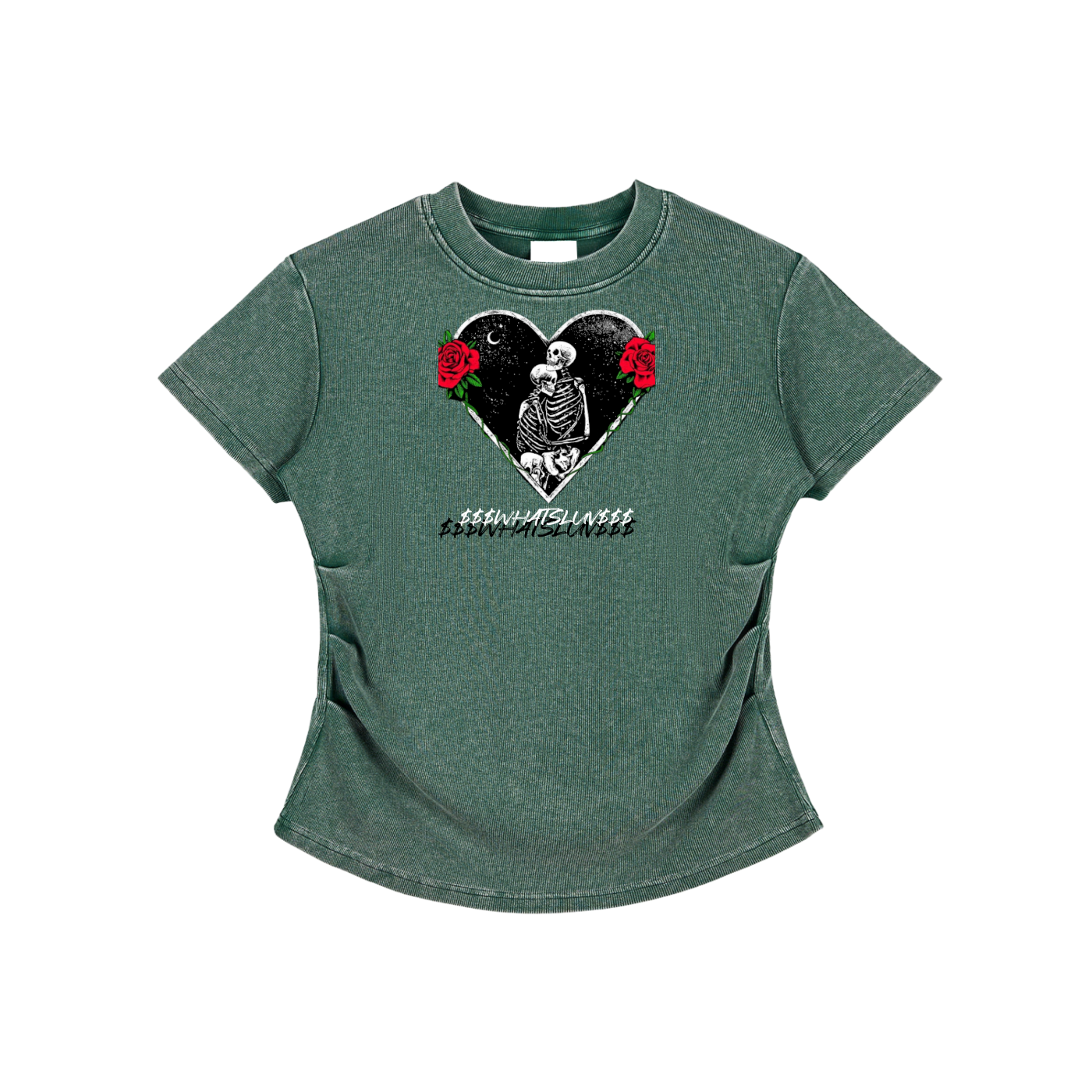 Vintaged-Wash Bodycon Cotton T-Shirt