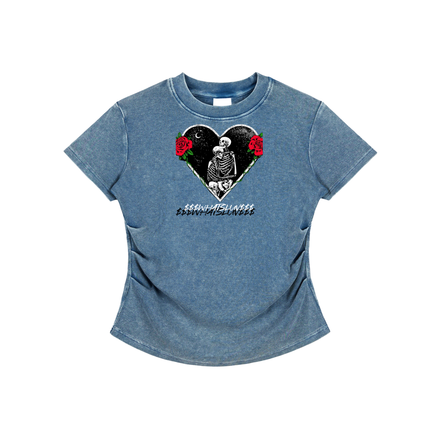 Vintaged-Wash Bodycon Cotton T-Shirt