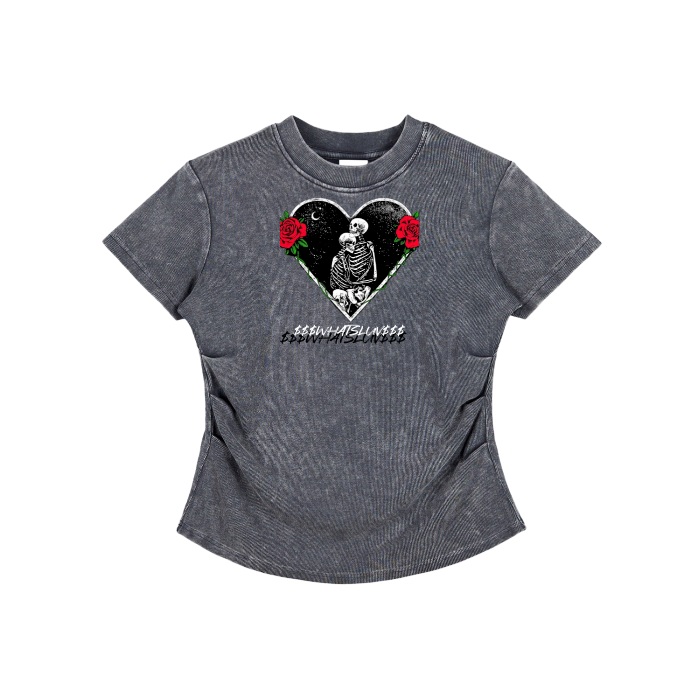 Vintaged-Wash Bodycon Cotton T-Shirt